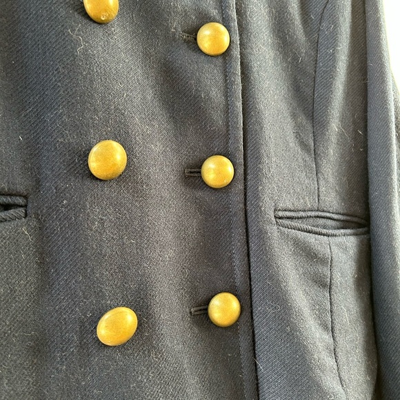 Old Navy Wool Blend Classic Pea Coat. Gold Buttons. Pockets. EUC. Nautical. Lg - Picture 4 of 15